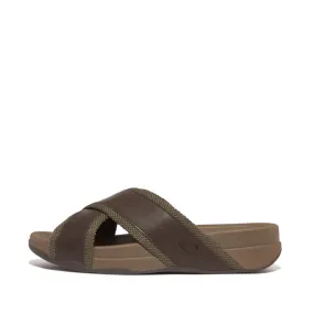 รองเท้าแตะ ผู้ชาย รุ่น SURFER MEN'S WEBBING/LEATHER CROSS SLIDES