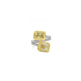 2 Stone Yellow Diamond Bypass Ring