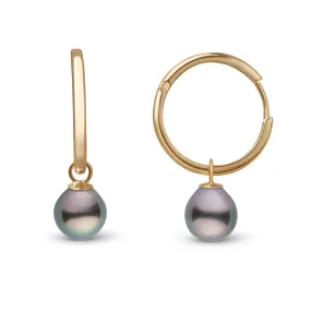 8.0-9.0 mm Tahitian Drop Pearl Endless Hoop Earrings