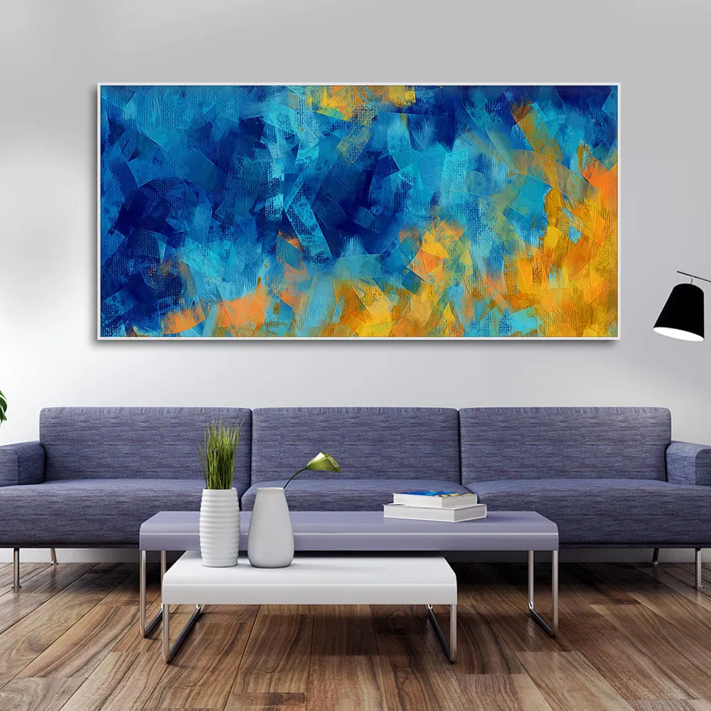 Abstract Colorful Blue Textured Design Art Canvas Wall Painting