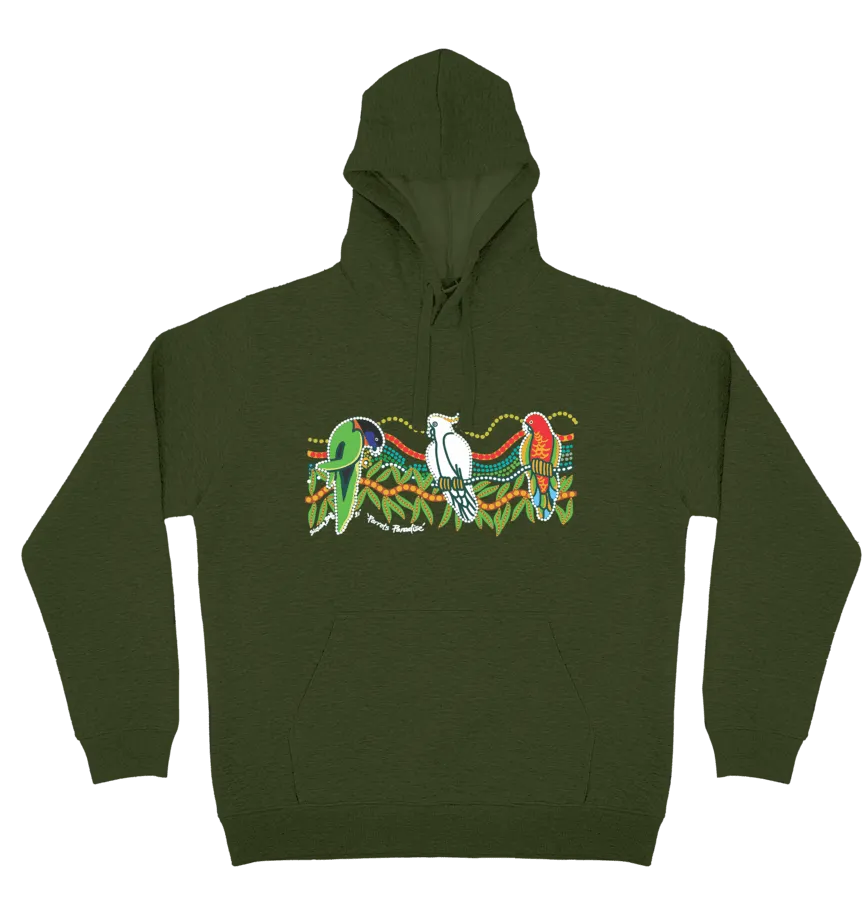 Adults Cozy Hoodie - Parrots Paradise By Susan Betts