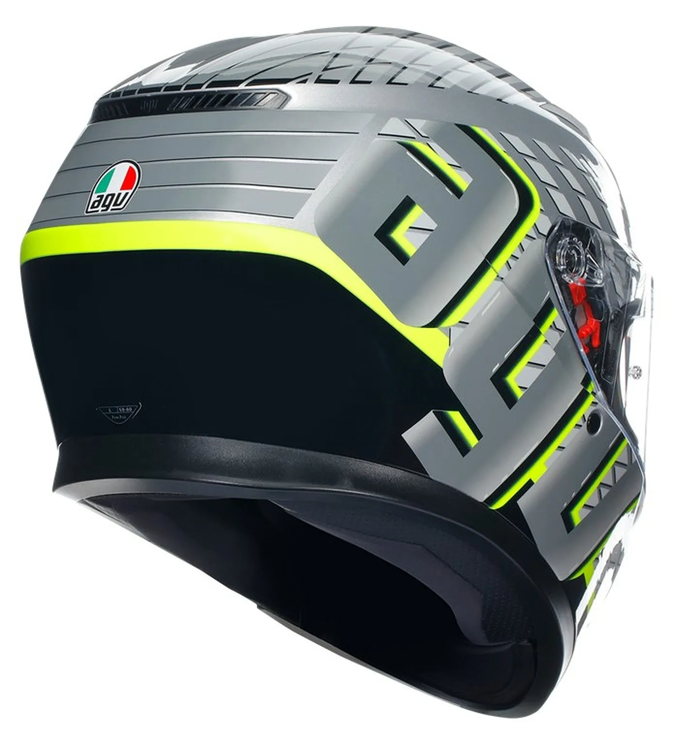 AGV K3 E2206 Full Face Motorcycle Helmet - Fortify Grey, Black, Yellow