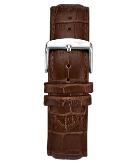 Alligator Embossed Brown Leather 22mm Strap