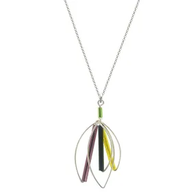 Barbie Levy Abstract Colorful Leaf Necklace