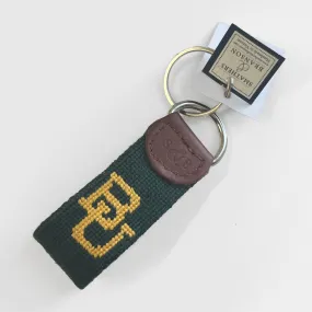 Baylor Green Needlepoint Key Fob