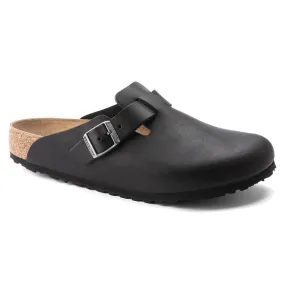 Boston Buckle Classic Footbed Mule in Vintage Wood Black