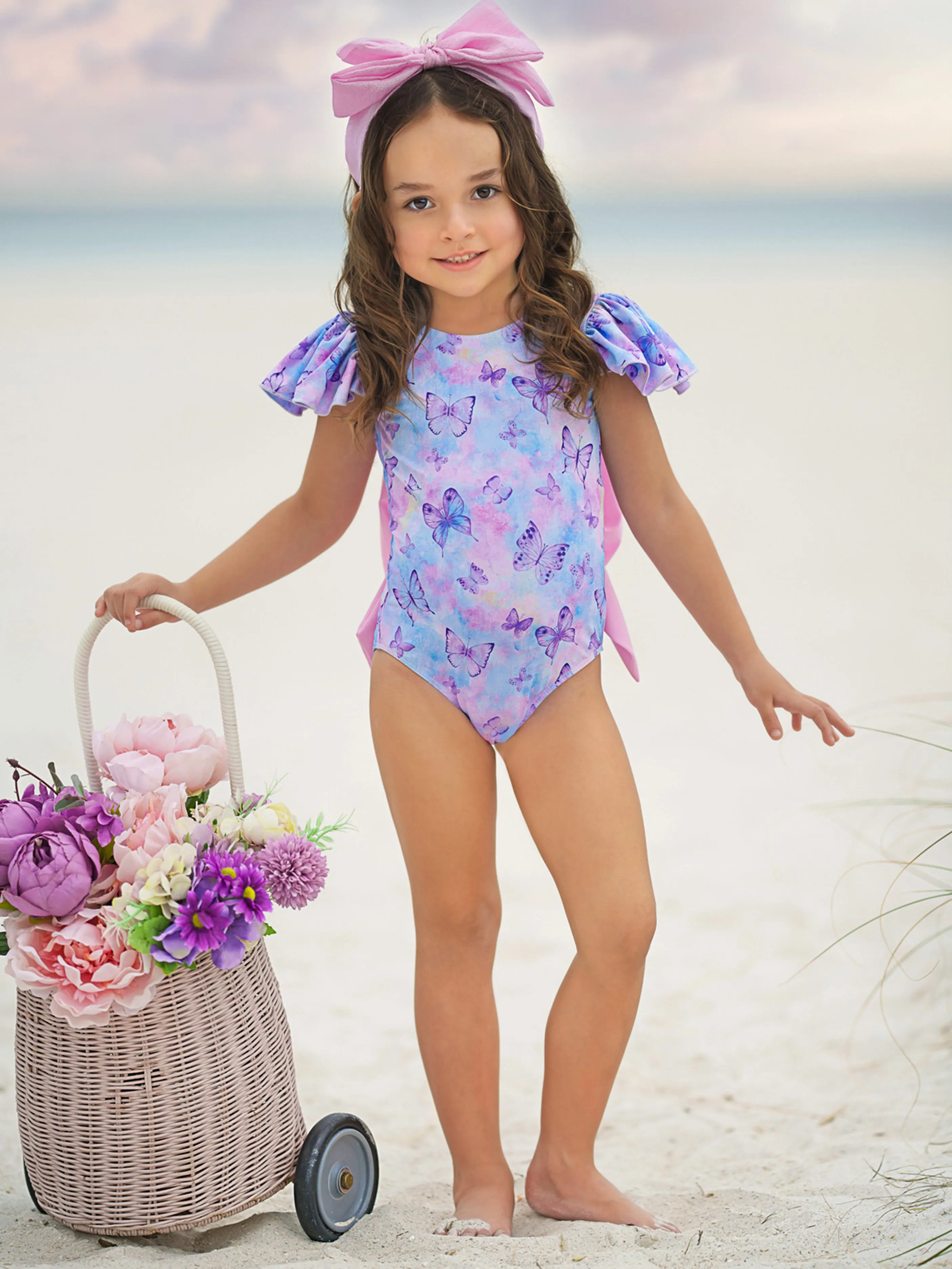 Butterfly Dreams Flutter Sleeve One Piece Swimsuit