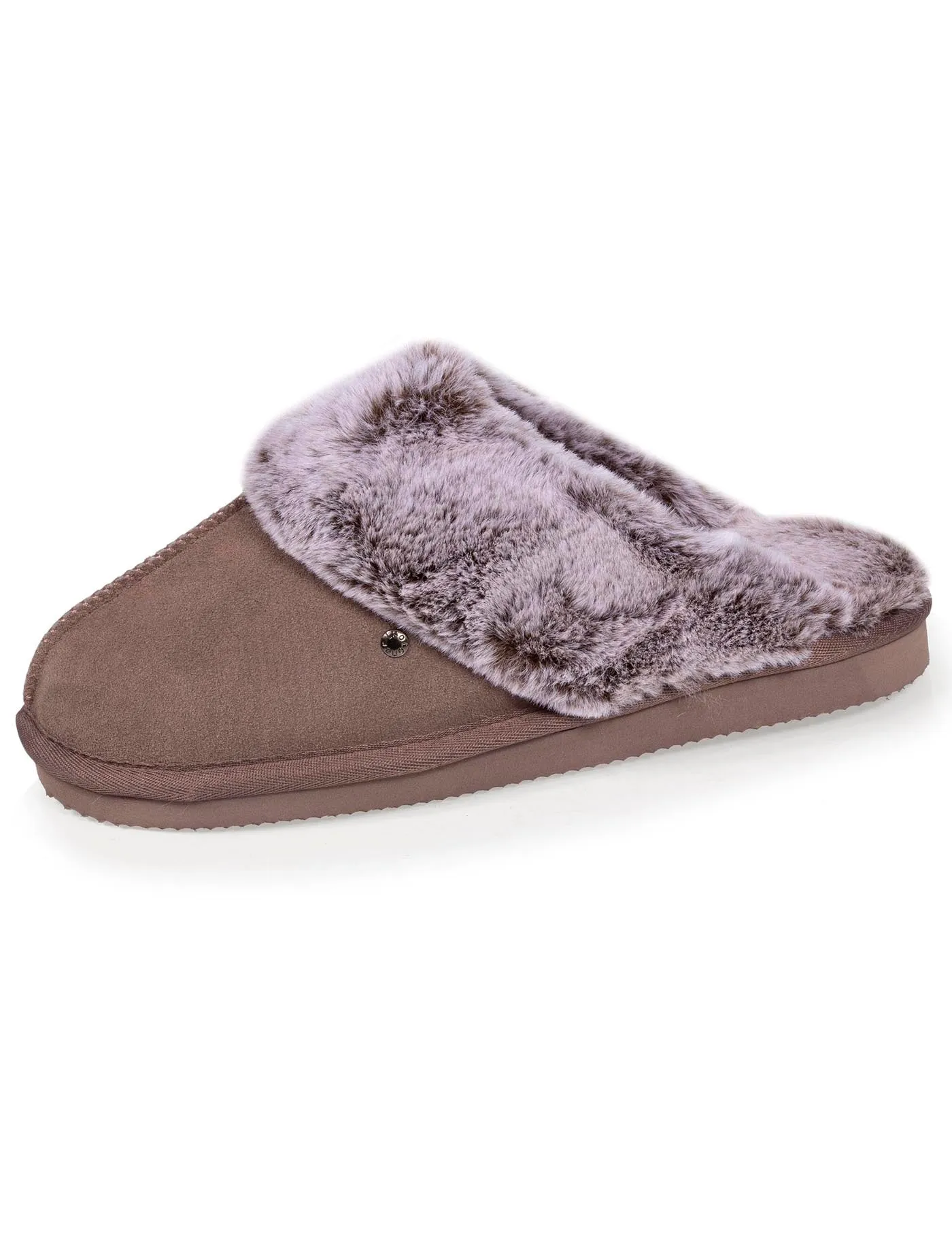 Chaussons mules Femme Taupe