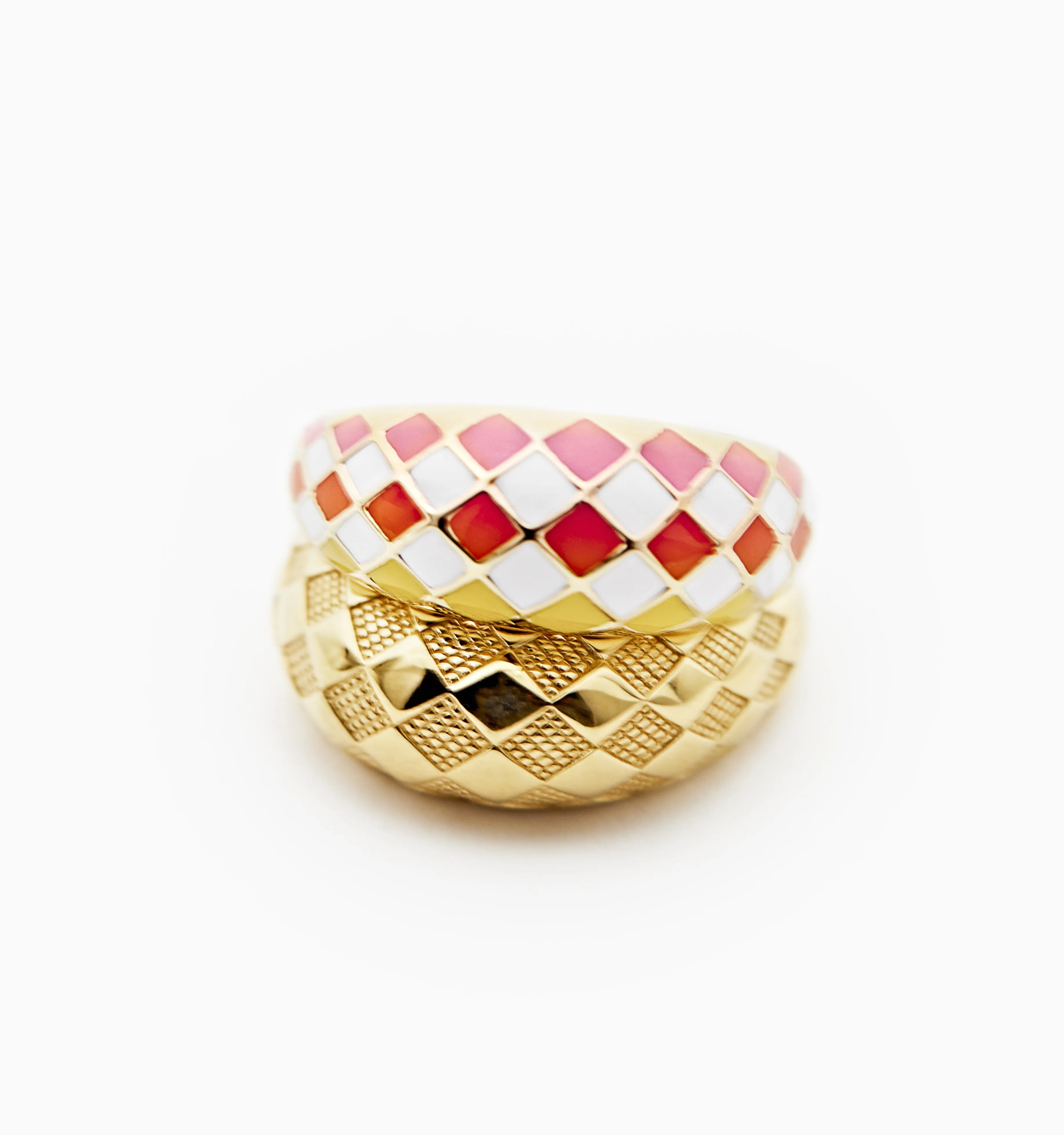 Checker Rings - Sunset Set of 2