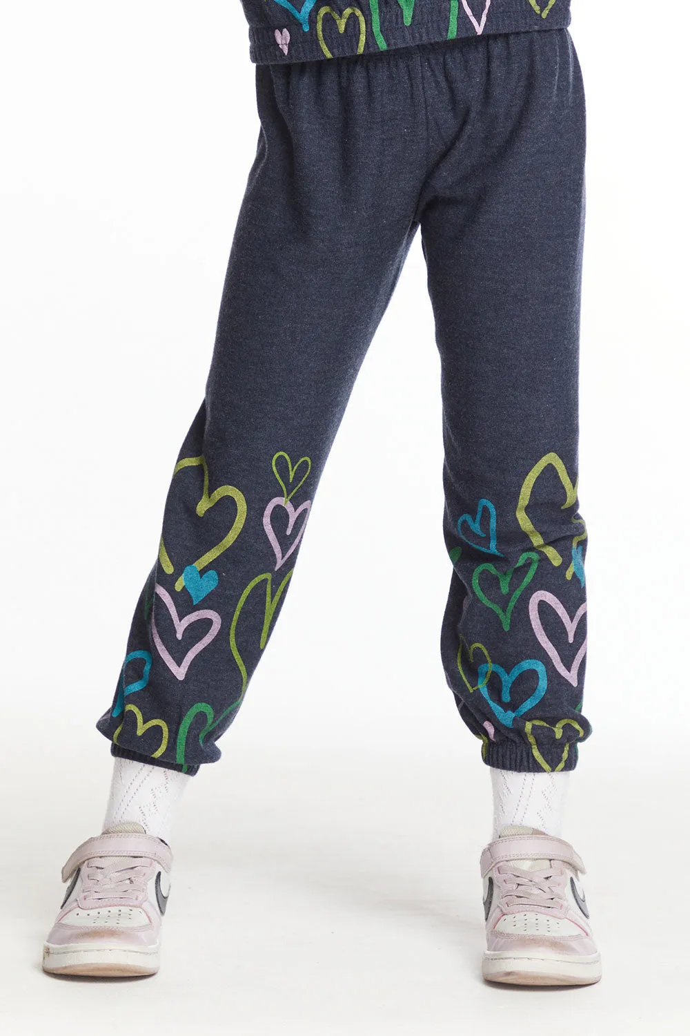 Colorful Hearts Girls Cozy Knit Sweatpant