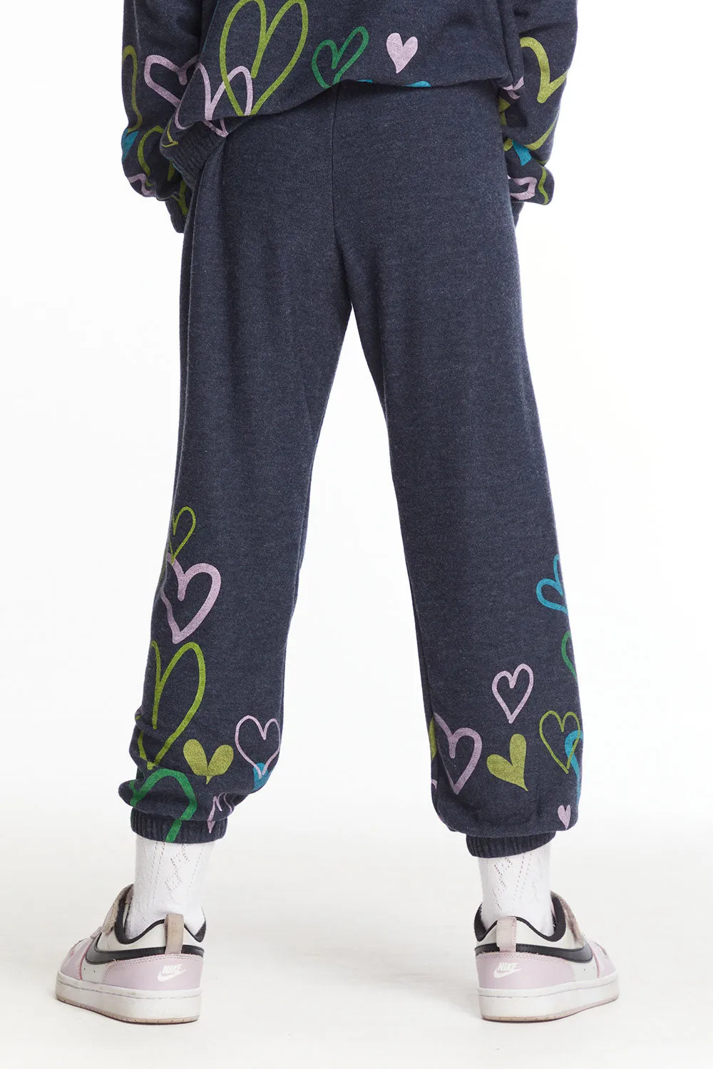 Colorful Hearts Girls Cozy Knit Sweatpant