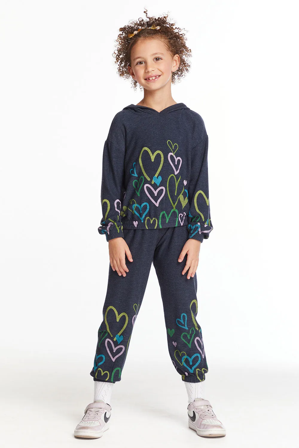 Colorful Hearts Girls Cozy Knit Sweatpant