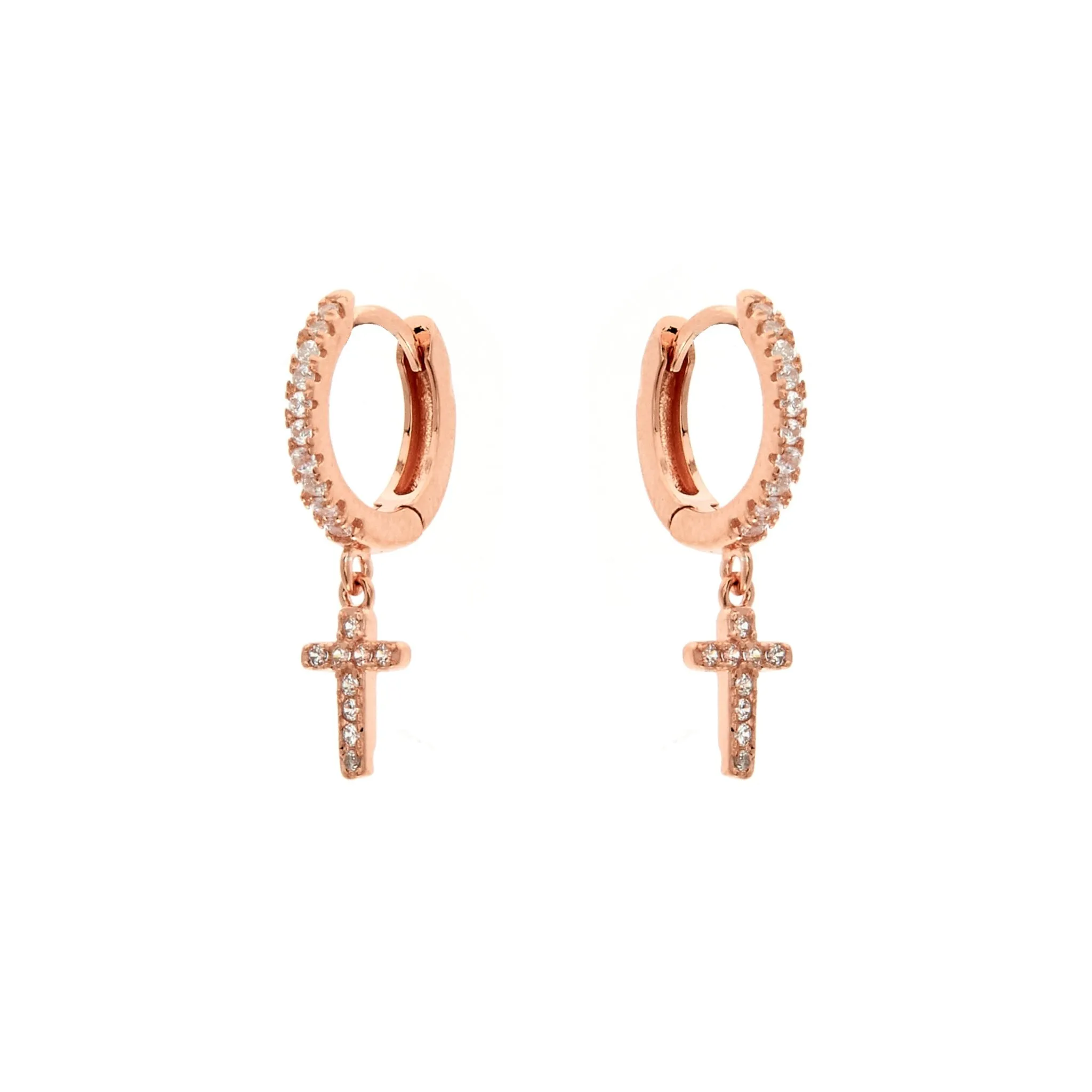 Duo Cross dazzle earrings