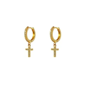 Duo Cross dazzle earrings