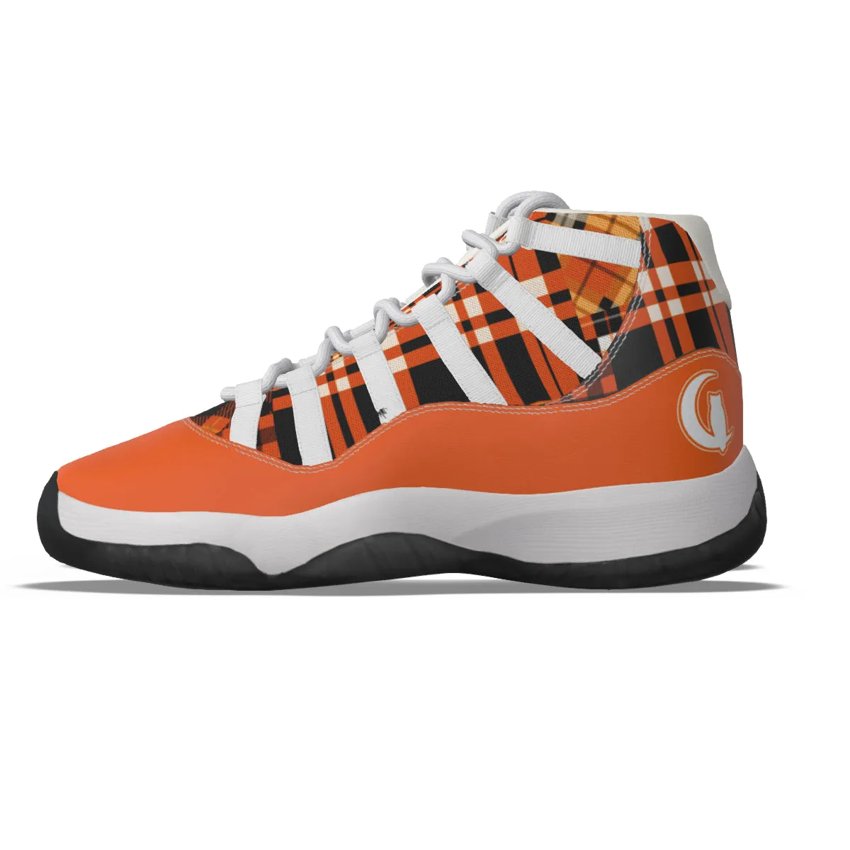 FLEXIN PLAID ORANGE Men's High Top Basketball Shoes