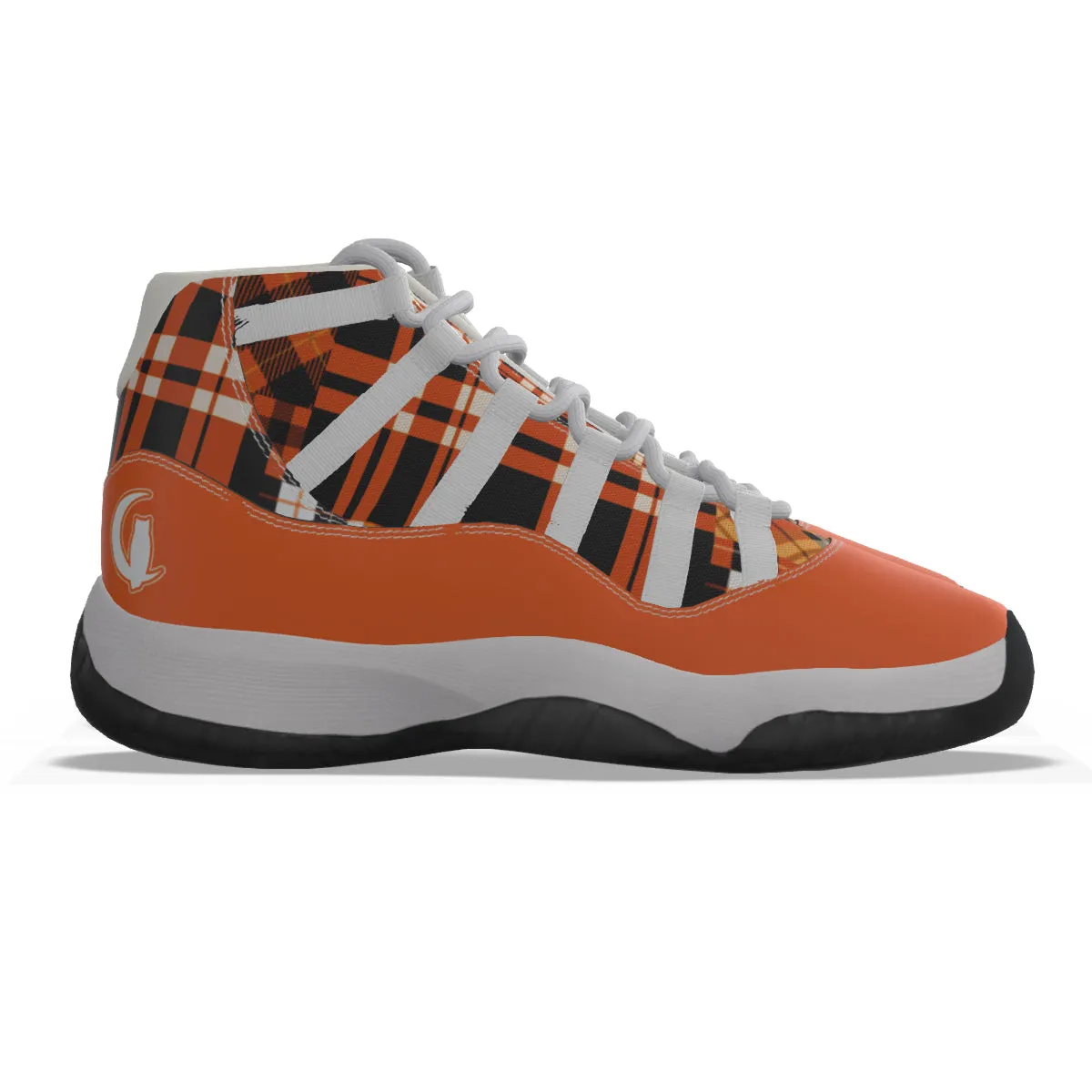 FLEXIN PLAID ORANGE Men's High Top Basketball Shoes