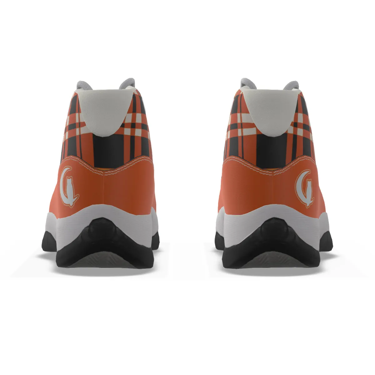 FLEXIN PLAID ORANGE Men's High Top Basketball Shoes