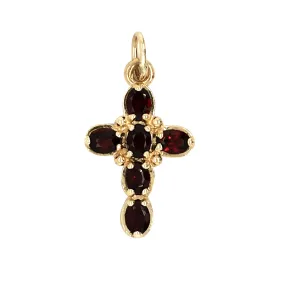 Garnet Cross Pendant