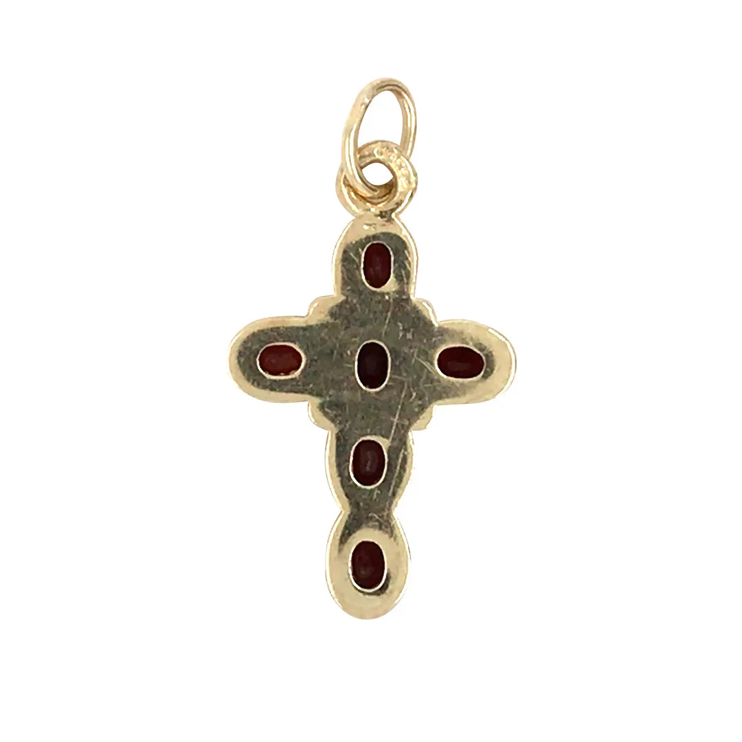 Garnet Cross Pendant