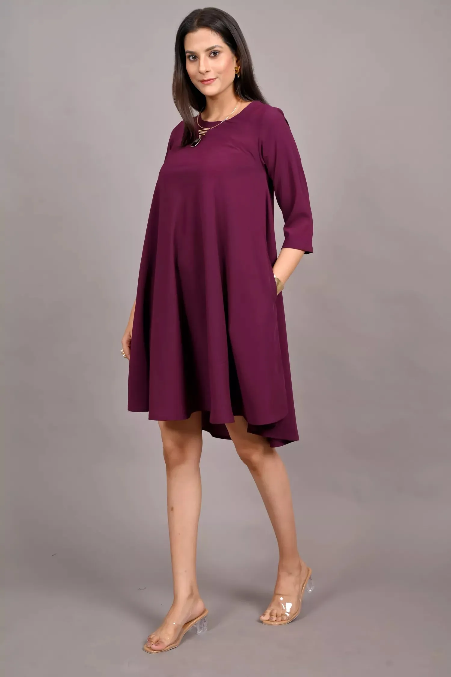 GEORGETTE FLAIRED DRESS