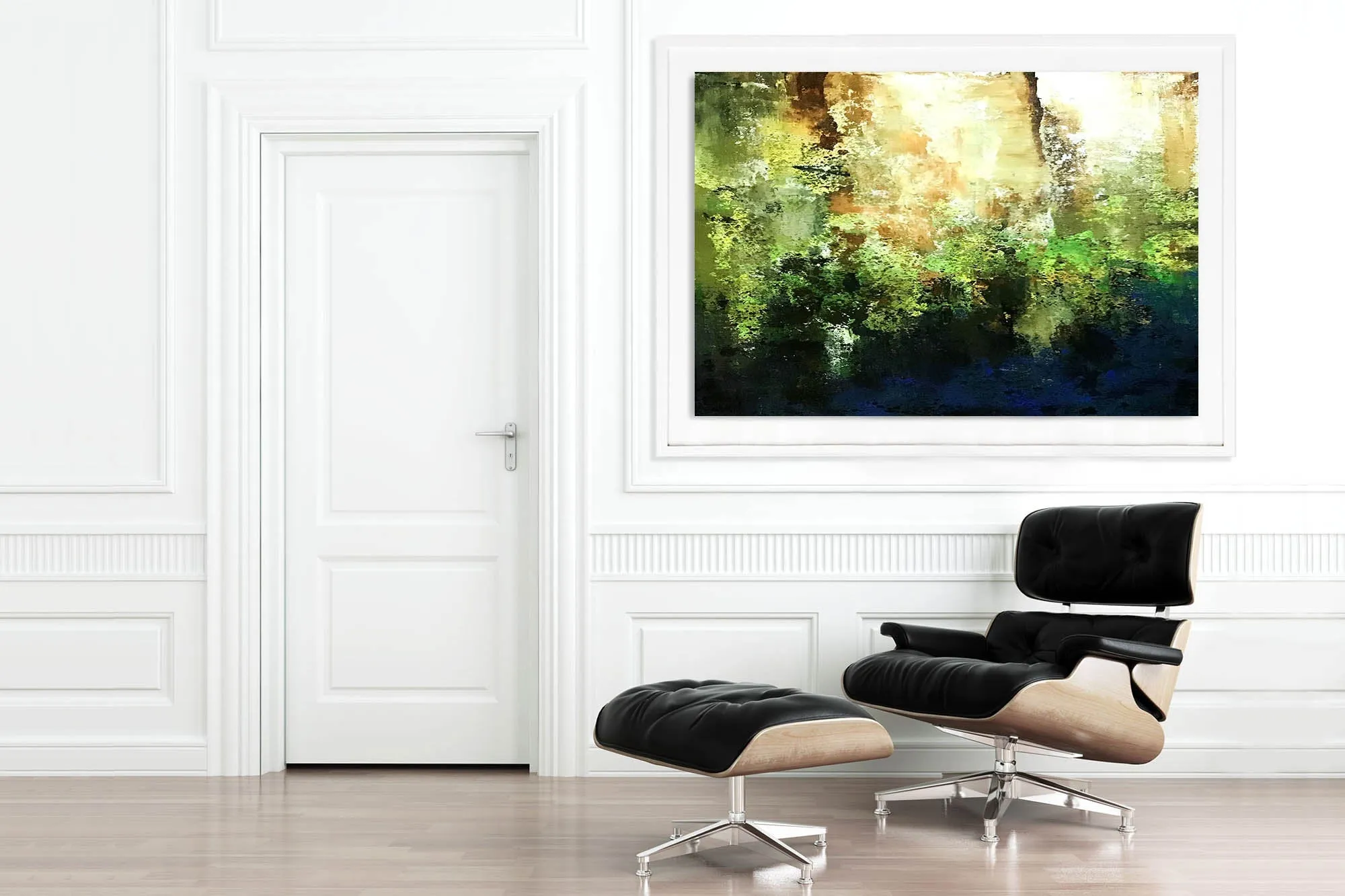 Green Abstract Wall Painting Colorful Abstract Art Bedroom Wall Art Fp059