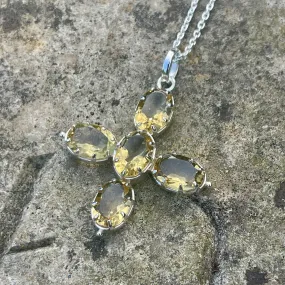 Inspired by Jane Austen & Cassandra's Topaz Cross Necklace - Oval Cut Cross