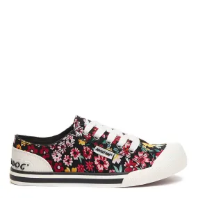 Jazzin Black Margate Floral Trainers