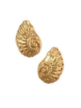 Kendra Scott Marina Statement Stud Earrings - Vintage Gold Metal