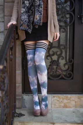 Mackenzie Tie Dye Thigh Highs with Stay-Up Top