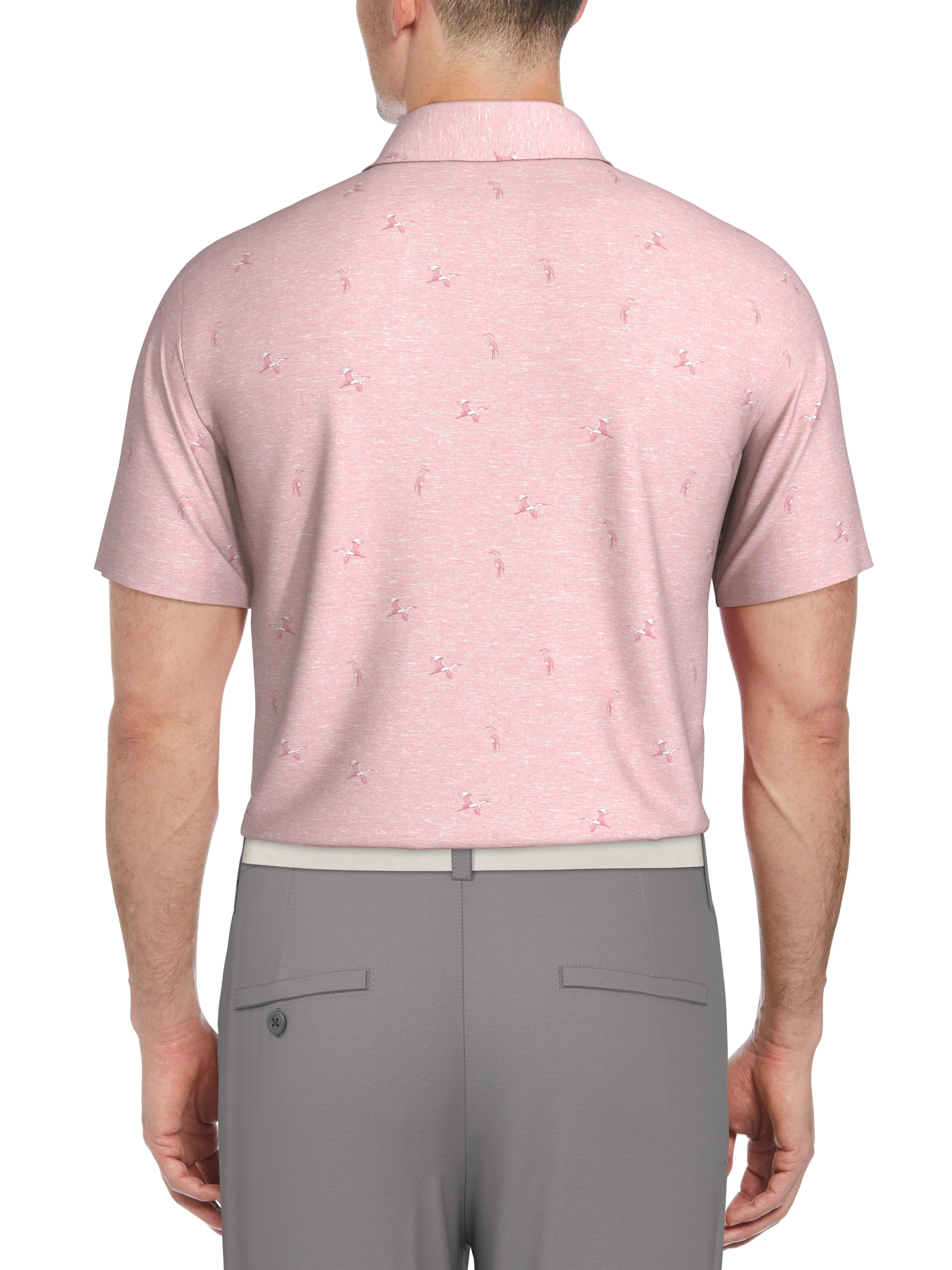 Men's Short Sleeve Heron Print Polo