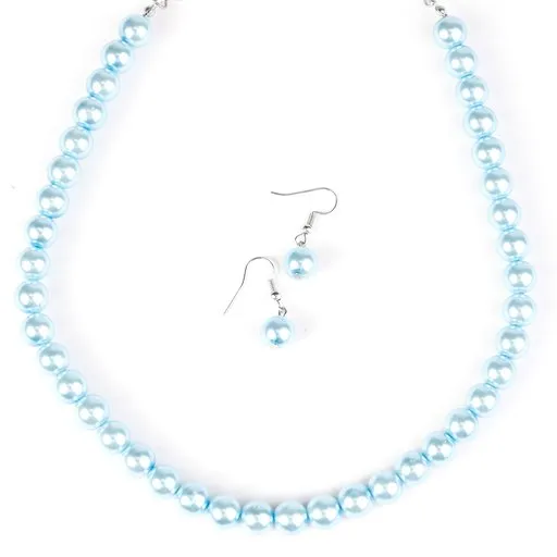 Paparazzi Accessories  - Not Your Mamas Pearls #N811 Peg - Box 9- Blue Necklace