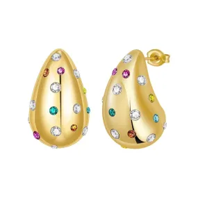 Raindrop Rainbow CZ Earrings