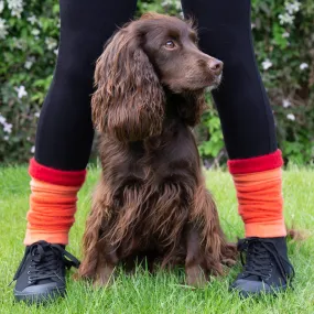 Red and Orange Cashmere Ankle Warmers