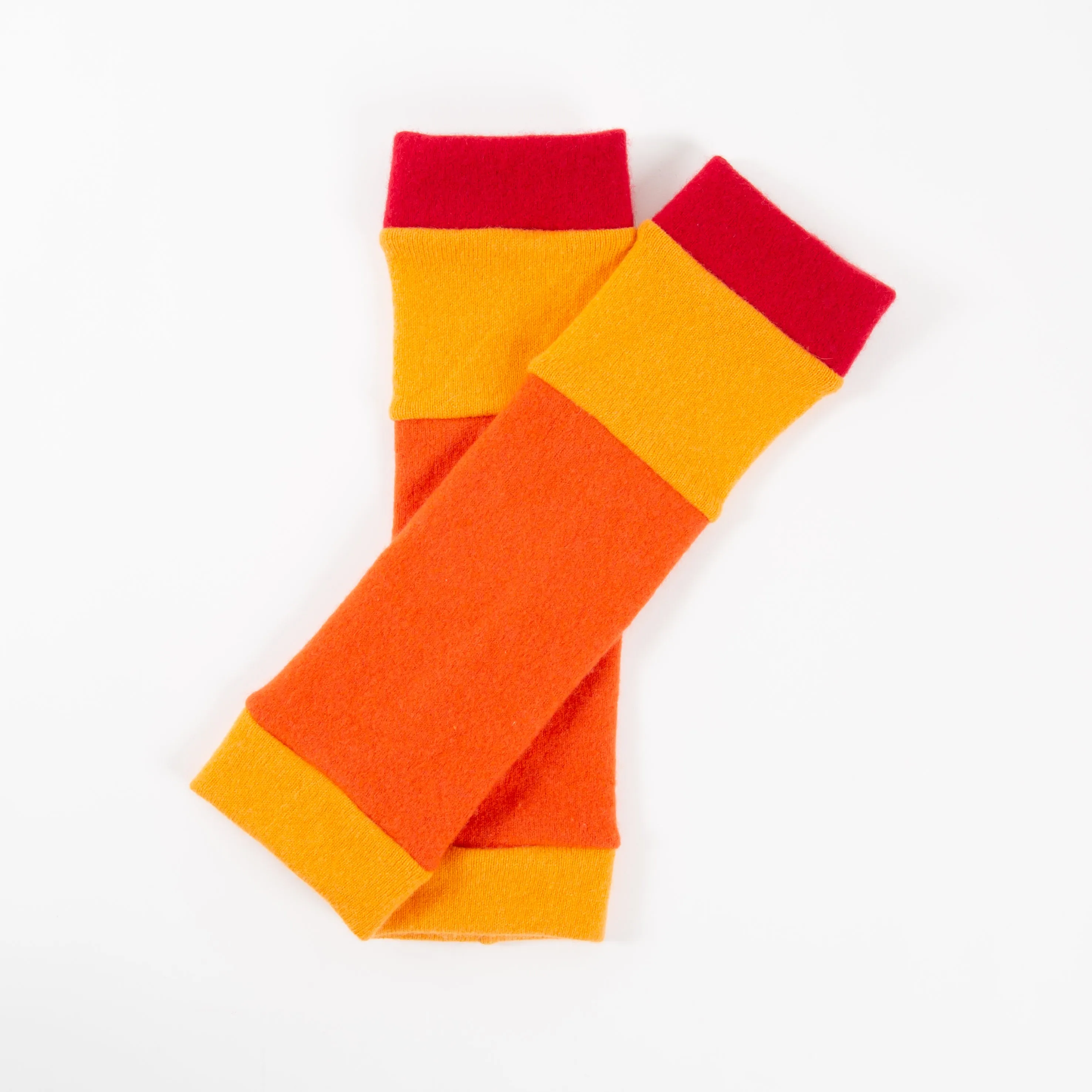 Red and Orange Cashmere Ankle Warmers