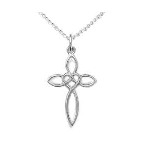 Small Love-Knot Heart Celtic Cross Necklace