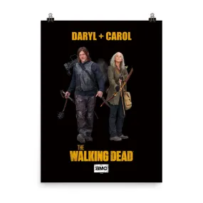 The Walking Dead Daryl   Carol Premium Satin Poster