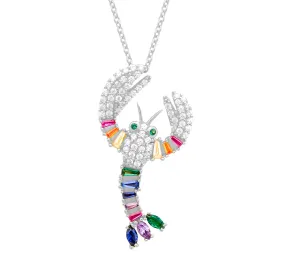 THIALH - Rainbow - Colorful Cubic Zirconia Necklace (White)